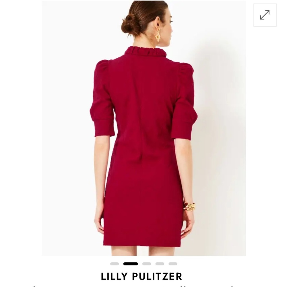 Lilly Pulitzer Red Puff Sleeve Sheath Dress